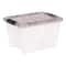 IRIS® Stack & Pull™ Clear Storage Box with Gray Lid